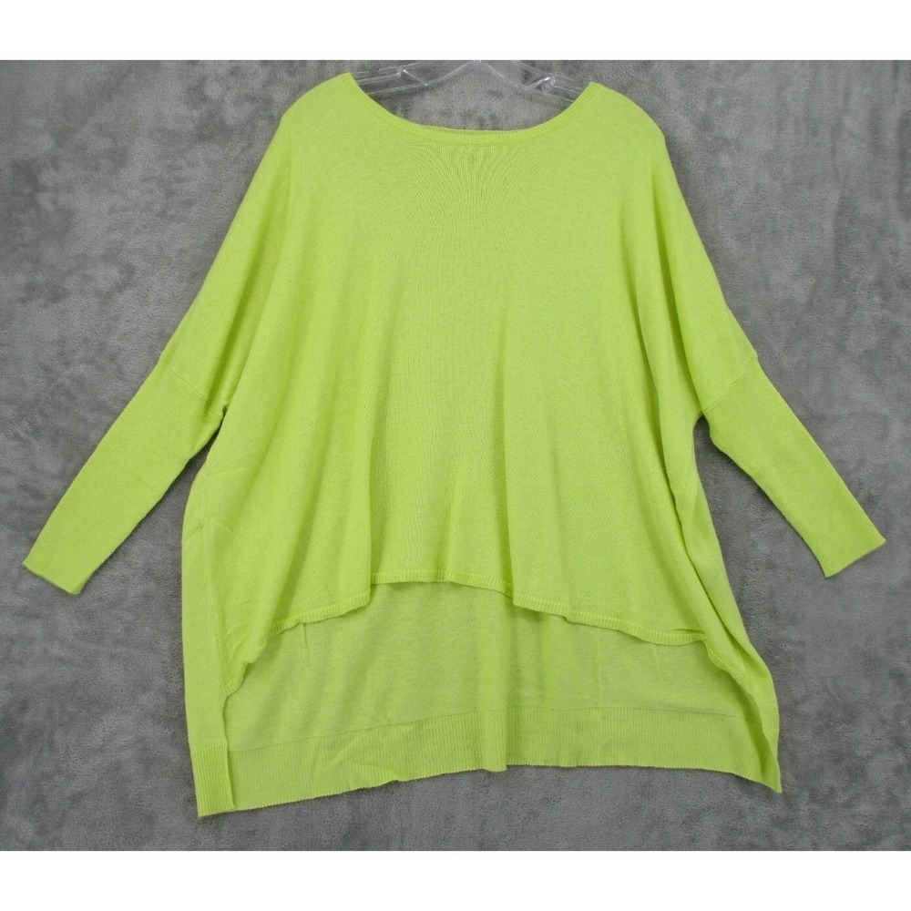 Produce Sweater Womens Size S Cashmere Rabbit Lagenlook Boxy Chartreuse